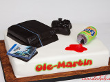 PS4kake, konfirmasjonskake, konfirmasjon gutt, konfirmasjon, PS4 cake, Fanta exotic